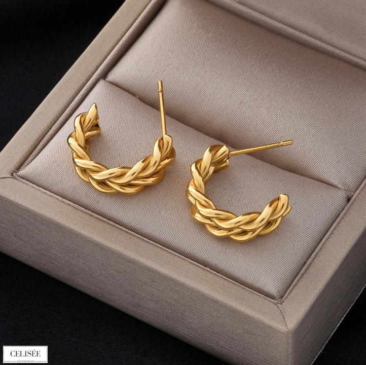 Celisée Braided Elegance Hoops